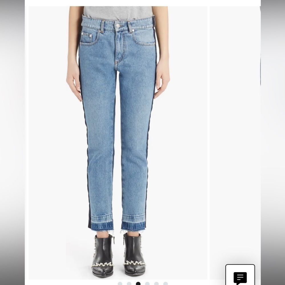 MSMG Paneled TWO TONED straight denim Jeans